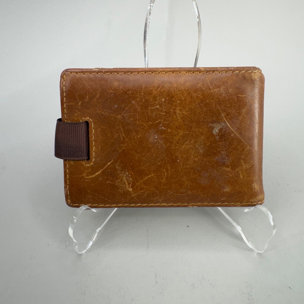 King Loot Money Clip Bifold Wallet OS Brown Leather Distressed Rugged Vintage